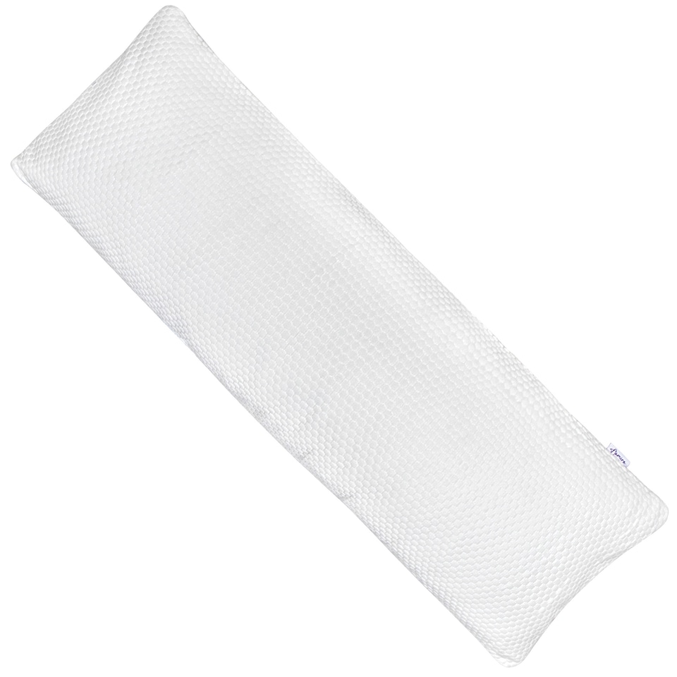 image 1 of Aamira Bolster Long Full Body Cushion Pillow 120x40cm, Orthopaedic Shredded Memory Foam | White | White | 120x40 cm | 1