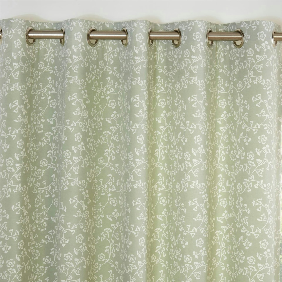image 1 of Sade Eyelet Curtains - Green - 117x137cm