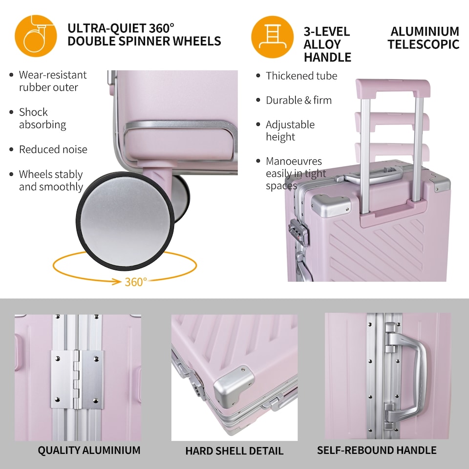 image 1 of Zipperless Suitcase Set, PC Hard Shell, Small & Medium, TSA Lock