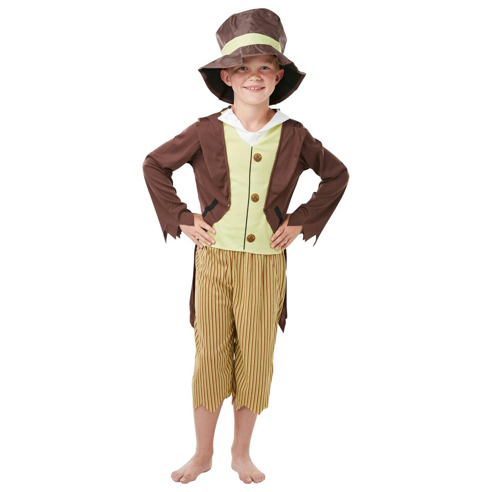 image 1 of Bristol Novelty Childrens/Kids Pickpocket Victorian Costume Set - Brown/Green - 5-6 Years 5-6 years