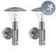 image 2 of Set of 2 Halo - Stainless Steel Outdoor IP44 Motion Sensor Wall Lights | Grey | Brushed stainless steel and clear PC | Small | 2