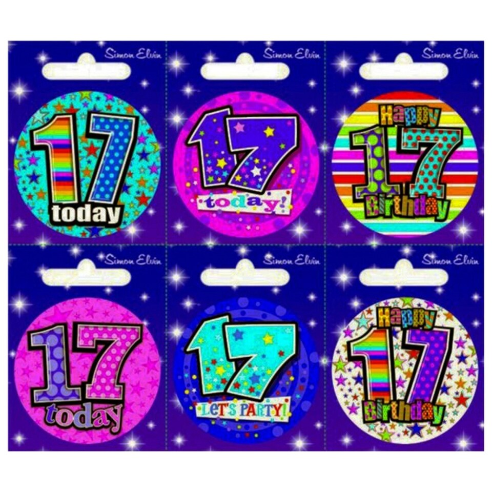image 1 of Simon Elvin Various Ages (1-17) Small Badges (Pack Of 6) - Multicoloured - 5