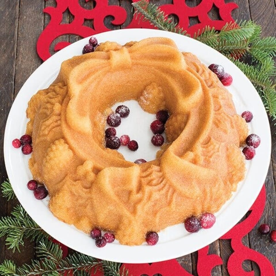 image 1 of Nordic Ware Silver Holiday Wreath Bundt Pan