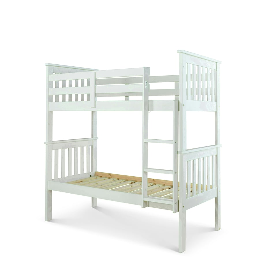 image 1 of Carra White Bunk Bed And Noah Memory Foam Mattresses