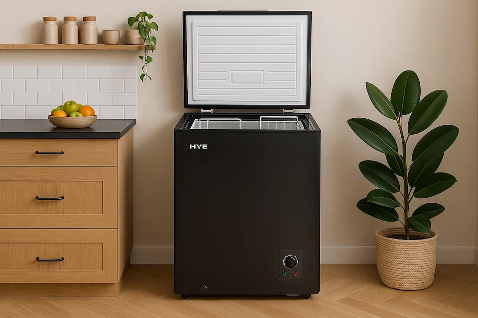 image 1 of HYE 96 Litre Freestanding Chest Freezer, 60cm, Black - RF01CF96B24