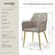 image 6 of Dining Chair Avane - velvet look, padded armchair, high backrest and high armrests - Set of 6 Grey | Taupe