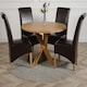image 2 of Oregon Round Oak Dining Table with Montana Leather Chairs Brown