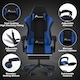 image 7 of Alivio Ergonomic Gaming Chair with Massage Lumbar Cushion & Retractable Footrest, PU Leather Video Game Chair (Blue)