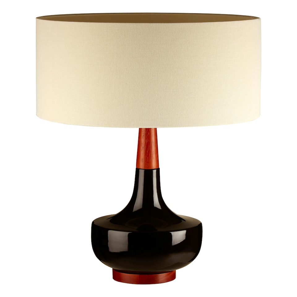 image 1 of Interiors by Premier Sirus Table Lamp with Wood And Ceramic Base