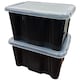 image 3 of Plastic Storage Boxes Pack of 5 (24 Litre) Black Box With See Through Lids