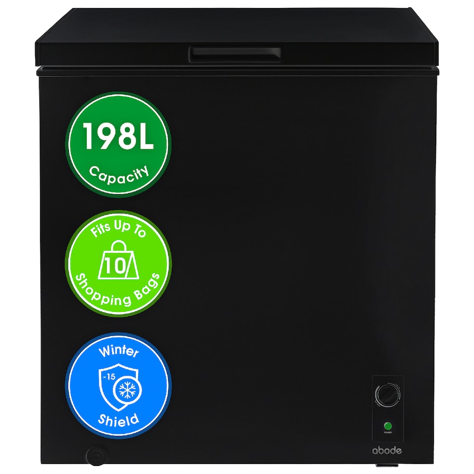 image 1 of Abode A198CF0E1B Chest Freezer 198L Black Suitable for Garages & Outbuildings
