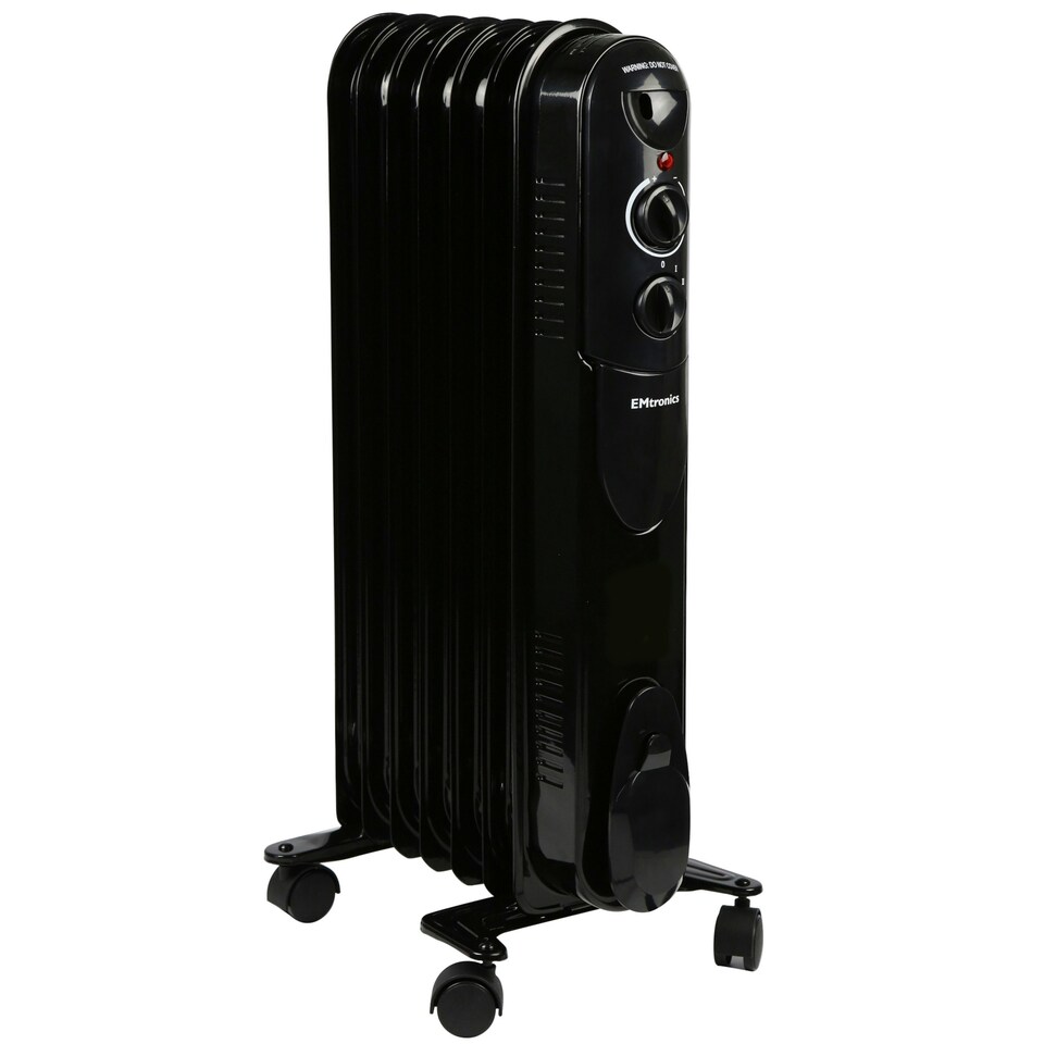 image 1 of EMtronics 7 Fin Oil Filled Heater Radiator - Black