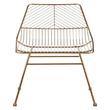 Interioirs by Premier Small Gold Metal Wire Chair, Sturdy Metal Chair for Kitchen, Outdoor Tapered Metal Chair for Patio, Lawn