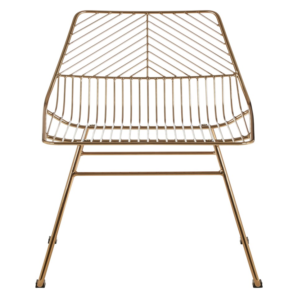 image 1 of Interioirs by Premier Small Gold Metal Wire Chair, Sturdy Metal Chair for Kitchen, Outdoor Tapered Metal Chair for Patio, Lawn