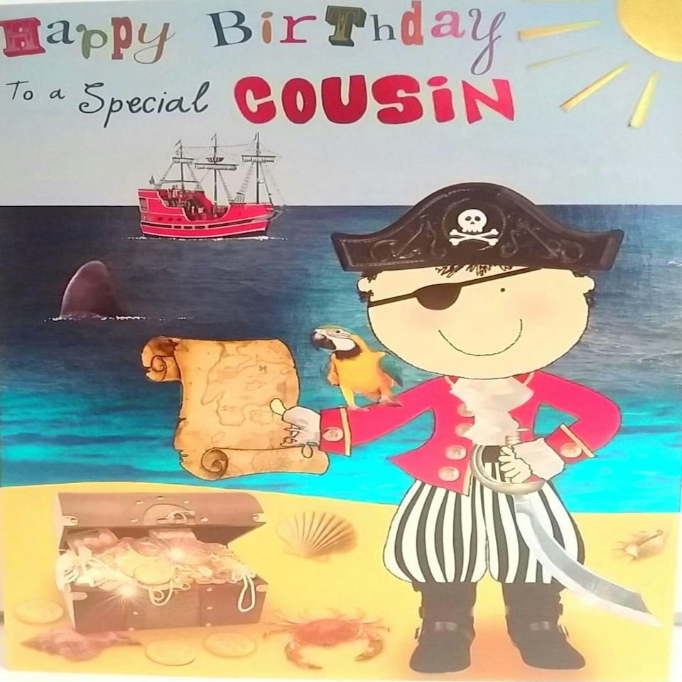image 1 of To A Special Cousin Boy Pirate Treasure Birthday Greeting Card