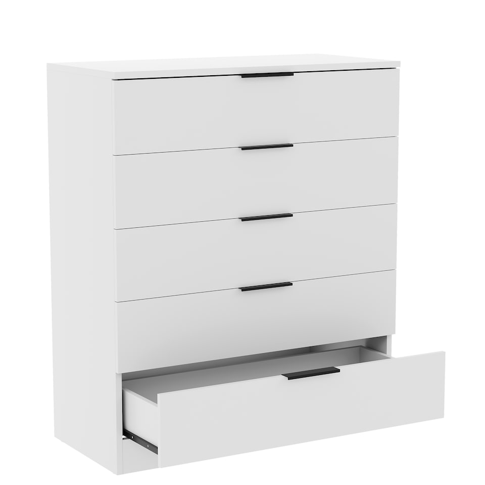 image 1 of Vida Designs Trega 5 Drawer Chest of Drawers Bedroom Clothing Organiser Storage Unit - White