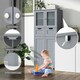 image 5 of COSTWAY Bathroom Storage Cabinet Floor Organizer Grey Grey