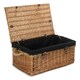 image 1 of 61cm Double Steamed Wicker Rope Handled Trunk with Lining Black | Black | One Size