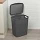 image 2 of 45L Plastic Laundry Basket Dirty Clothes Washing Storage Hamper with Handles & Lid | Grey | Grey