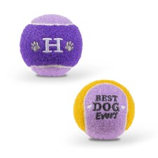 Pre-Personalised Dog Ball Gift Pack 2pcs Purple H