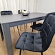 image 5 of Modern Dining Table Set Whit 4 Black Velvet Chairs Wood Dining Set Furniture
