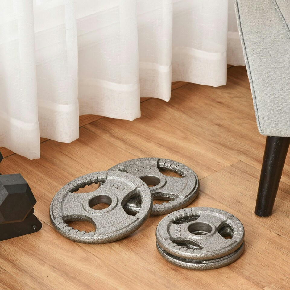 image 1 of HOMCOM 2" Olympic Weight Plates Sets 2 x 5kg, 2 x 2.5kg for Strength