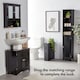 image 5 of VonHaus Shrewsbury Black Tall Bathroom Cabinet Freestanding