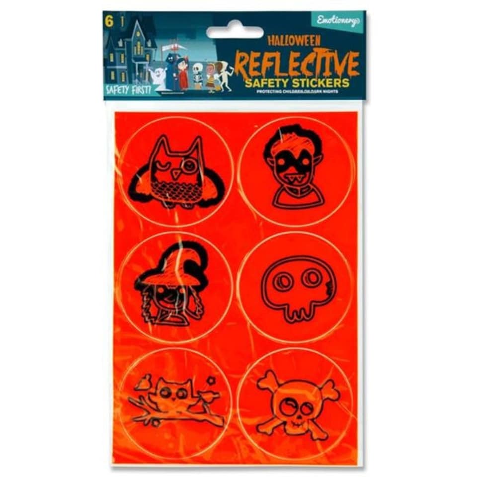 image 1 of Pack of 6 Halloween High-visibility Reflective Safety Stickers by Emotionery