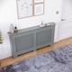 image 4 of Vida Designs Oxford Radiator Cover Painted MDF Cabinet, Grey, 152cm