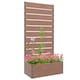image 1 of Outsunny Raised Garden Bed with Trellis and Drainage Hole, Planter Box Grey