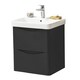 image 1 of Bathroom Wall Mounted 2-Drawer Vanity Unit with Basin 500mm Wide - Matt Graphite - (Arch) - Brassware Not Included | Grey | Grey | 1