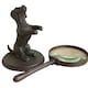 image 5 of Bronze Effect Dog Holding Magnifying Glass Figurine