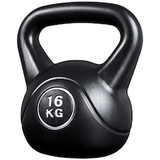 Yaheetech 16kg HDPE Coated Kettlebell with Ergonomic Handle | Black | 16