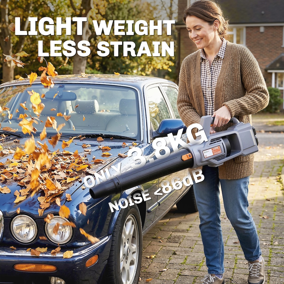 image 1 of Outsunny 36V Leaf Blower Cordless with 2 x 4000mAh Batteries & Charger | Grey | Light Grey | 111.6L x 15W x 28H cm