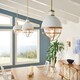 image 5 of Kichler Tollis Globe Pendant Ceiling Light Natural Brass & White