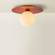 image 4 of ValueLights Darla Rust Frosted Globe Bathroom Flush Ceiling Light | Orange