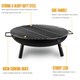 image 2 of 23 Inch Large Round Steel Fire Pit Garden Camping Burner & BBQ Grill