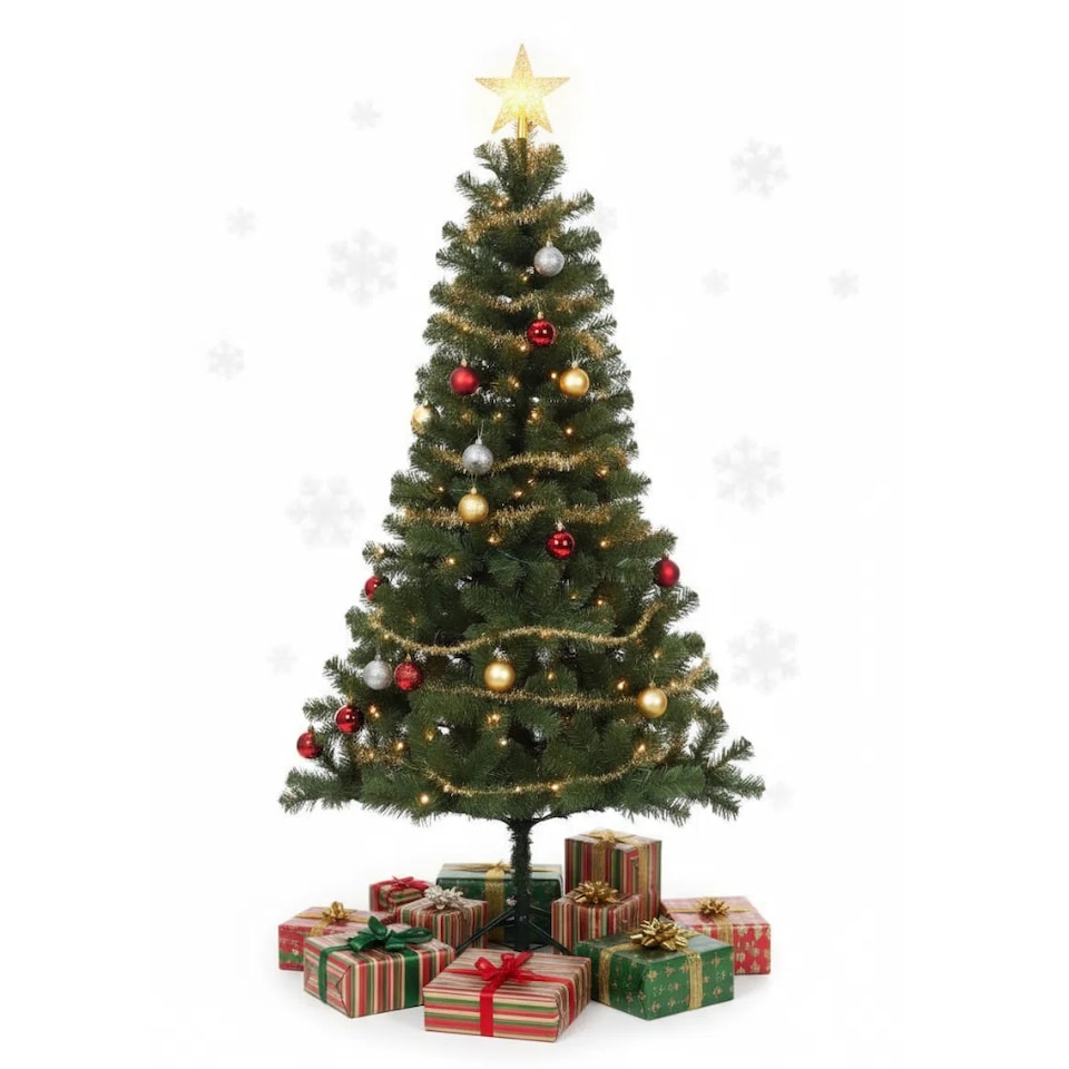 image 1 of Winter Fir Green Pre-Lit Artificial Christmas Tree - LED multi function lights - 7FT with 210 LED lights