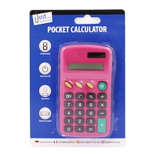 Just Stationery Pocket Calculator - Pink - One Size