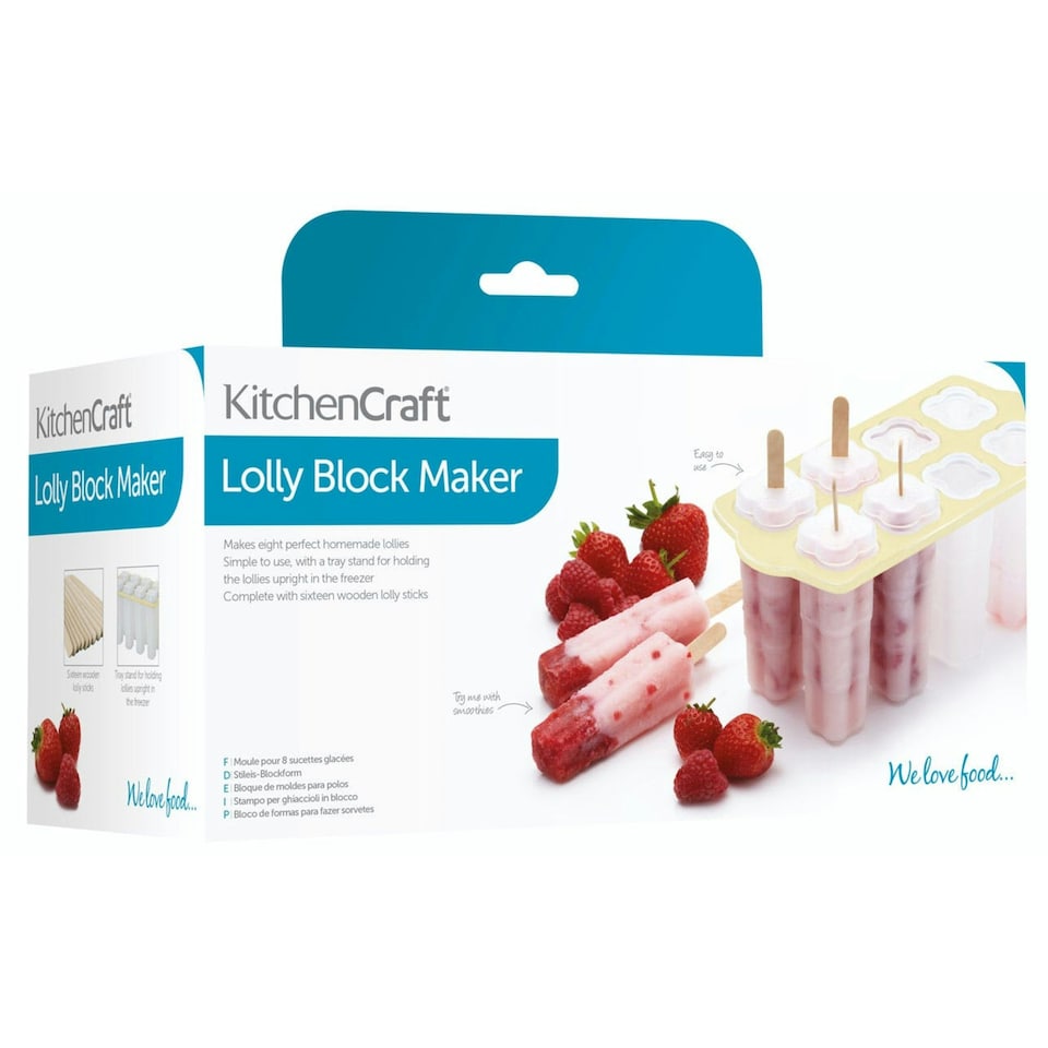 image 1 of KitchenCraft Lolly Makers White Plastic Set of 8 Multi