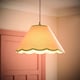 image 3 of ValueLights Florie Natural Large Taper Lamp Shade Scallop Green Trim & Bulb | Green