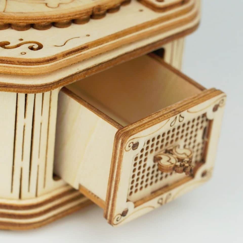 image 1 of Rolife 3D Wooden Puzzle Bi-Plane Gramophone