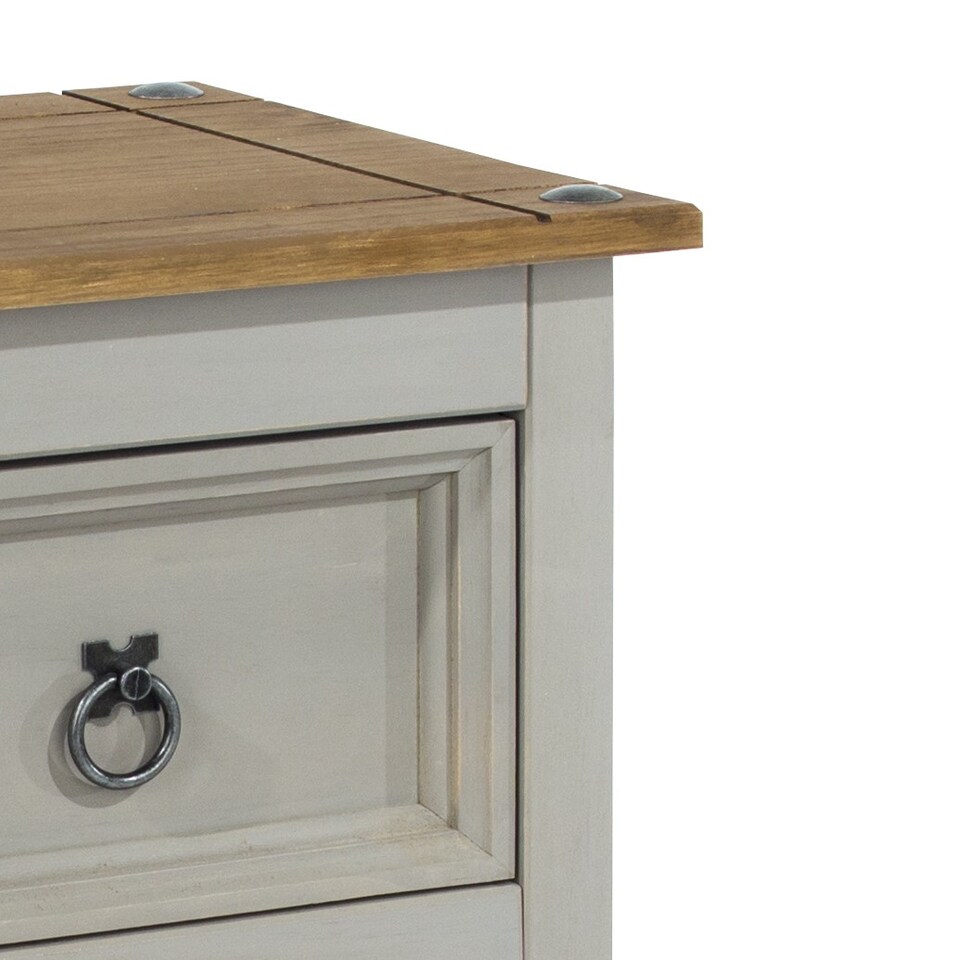 image 1 of Corona Premium 2 Drawer Petite Bedside Cabinet - Shaker-Style Nightstand with Dovetail Drawers | Grey | Grey Wax | One Size | 1