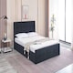 image 3 of Ottoman Storage Bed black 3ft single and 1 mattress velvet cushioned bedroom