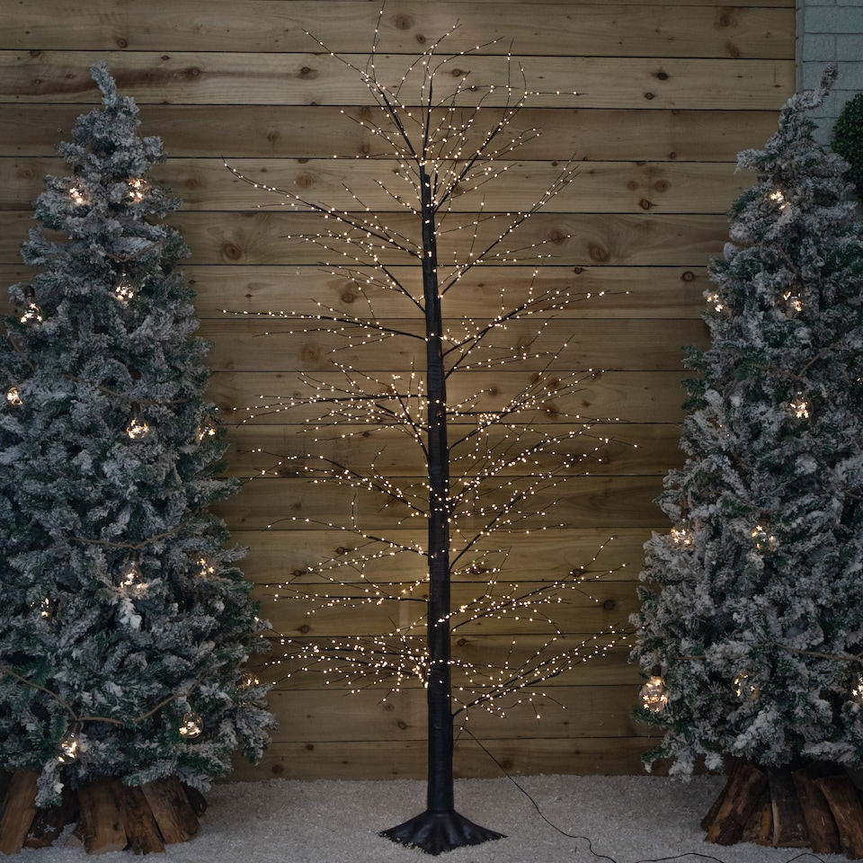 image 1 of 210cm Black Micro Dot Tree w/1600 WW LEDs Remote Control, 8 Functions & Timer