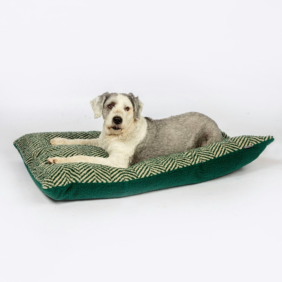 image 1 of Fleece Green Herringbone Deep Duvet Large