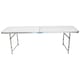 image 3 of Oypla 6ft Folding Outdoor Camping Picnic Market Kitchen Work Top Table White