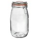 image 4 of Argon Tableware Glass Storage Jars with Labels - 1.5 Litre - Orange Seal - Pack of 6