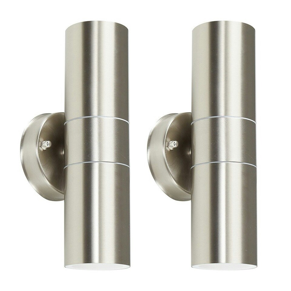 image 1 of ValueLights Up Down Pair of Stainless Steel Outdoor Wall-Up Down Light
