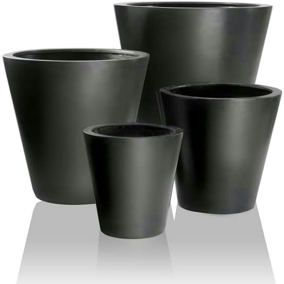 image 1 of Primrose Polystone Calgary Black Tall Indoor Outdoor Garden Planter 89cm